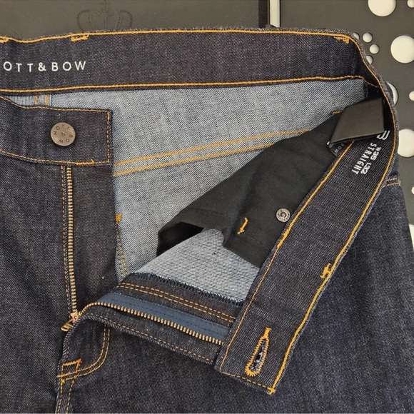 Mott & Bow Straight Leg Mid Rise Crosby Blue Denim Jeans | Men's 35 x 32 - Picture 4 of 15